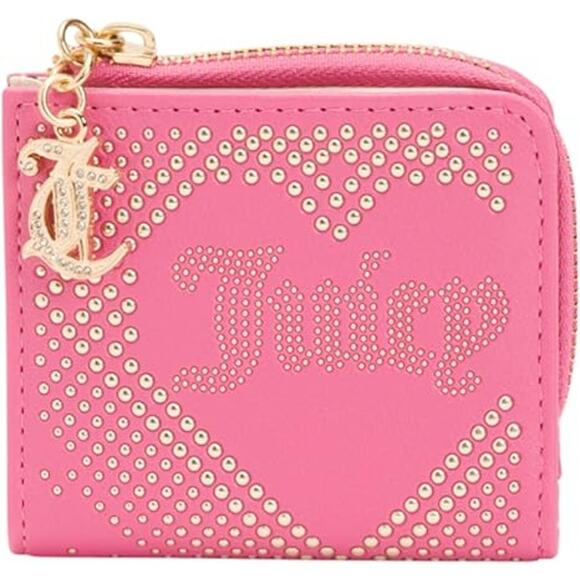 NWT Juicy Couture Women's L Zip Card Case Wallet (Lovely Day Juicy Pink) - Picture 1 of 7